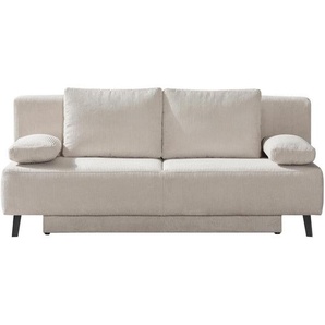 Novel Schlafsofa Spicy, Beige, Textil, Uni, 2-Sitzer, Füllung: Polyurethan (Pur), 193x85x88 cm, Fußauswahl, Stoffauswahl, Rücken echt, Kinder- & Jugendzimmer, Jugendmöbel, Jugendsofas