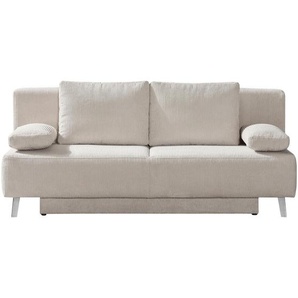 Novel Schlafsofa Spicy, Beige, Textil, Uni, 2-Sitzer, Füllung: Polyurethan (Pur), 193x85x88 cm, Fußauswahl, Stoffauswahl, Rücken echt, Kinder- & Jugendzimmer, Jugendmöbel, Jugendsofas