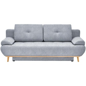 Novel Schlafsofa, Grau, Textil, Eiche, 3-Sitzer, Füllung: Polyetherschaumkern, 200x71x95 cm, Stoffauswahl, Kinder- & Jugendzimmer, Jugendmöbel, Jugendsofas