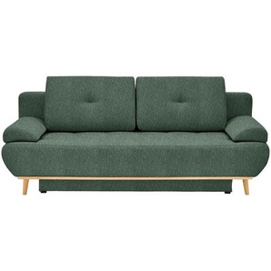 Novel Schlafsofa, Grün, Textil, Eiche, 3-Sitzer, Füllung: Polyetherschaumkern, 200x71x95 cm, Stoffauswahl, Kinder- & Jugendzimmer, Jugendmöbel, Jugendsofas