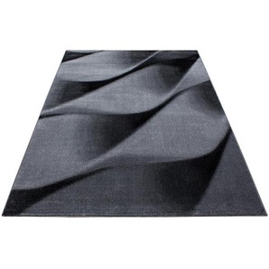 Novel Webteppich Parma, Schwarz, Textil, Wellen, rechteckig, 200x290 cm, Oeko-Tex® Standard 100, für Fußbodenheizung geeignet, schmutzabweisend, Hausstauballergiker lichtunempfindlich, antistatisch, pflegeleicht, strapazierfähig, leicht zusammenrollbar,