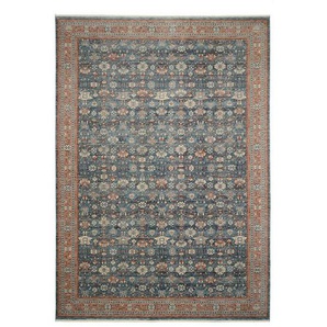 Novel Webteppich Picardie, Blau, Terracotta, Textil, orientalisch, rechteckig, 65x130 cm, Oeko-Tex® Standard 100, für Fußbodenheizung geeignet, in verschiedenen Größen erhältlich, Hausstauballergiker pflegeleicht, strapazierfähig, Teppiche & Böden,