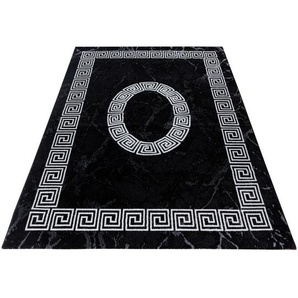 Novel Webteppich Plus Black, Schwarz, Weiß, Textil, Ornament, rechteckig, 200x290 cm, Oeko-Tex® Standard 100, für Fußbodenheizung geeignet, schmutzabweisend, Hausstauballergiker lichtunempfindlich, antistatisch, pflegeleicht, strapazierfähig, leicht