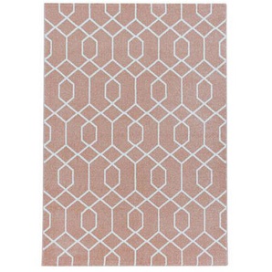 Novel Webteppich Efor 3713 rose, Rosa, Textil, Streifen, rechteckig, 140x200 cm, Oeko-Tex® Standard 100, für Fußbodenheizung geeignet, schmutzabweisend, Hausstauballergiker lichtunempfindlich, antistatisch, pflegeleicht, strapazierfähig, leicht