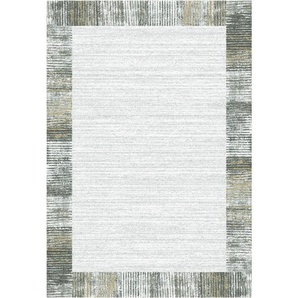 Novel Webteppich Sorrent, Grau, Silber, Gold, Textil, Bordüre, rechteckig, 200x290 cm, Oeko-Tex® Standard 100, für Fußbodenheizung geeignet, Teppiche & Böden, Teppiche, Moderne Teppiche