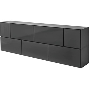 Hansiro Kunststoffschrank Regalsystem 40 x 30 x 17 cm Schwarz –