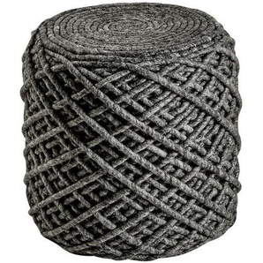 Obsession Pouf, Graphit, Textil, Abstraktes, Füllung: recyceltes Polystyrol (Eps), 40 cm, Indoor, formstabil, Wohnzimmer, Hocker, Poufs