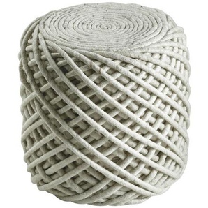 Obsession Pouf, Weiß, Textil, Abstraktes, Füllung: recyceltes Polystyrol (Eps), 40 cm, Indoor, formstabil, Wohnzimmer, Hocker, Poufs