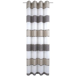 Xxxl Ösenschal Walter, Grau, Taupe, Textil, Streifen, 140x245 cm, Wohntextilien, Gardinen & Vorhänge, Fertiggardinen, Ösenschals