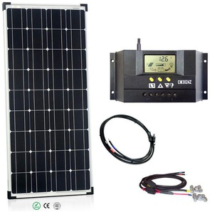 OFFGRIDTEC Solaranlage basicPremium-L 100W 12V/24V Solarmodule Komplettsystem schwarz (baumarkt) Solartechnik