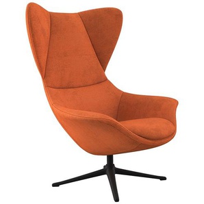 Ohrensessel FLEXLUX Stilo Relaxsessel, TV-Sessel Sessel Gr. Struktur, B/H/T: 90 cm x 115 cm x 88 cm, orange (burned orange) Ohrensessel Solitär, Stil-Ikone, drehbar, Fuß schwarz