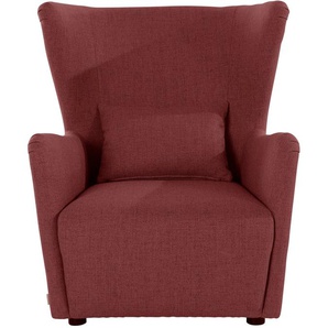 Ohrensessel LEGER HOME BY LENA GERCKE Levke Sessel Sessel Gr. Struktur fein recycelt, ohne Hocker, B/H/T: 86 cm x 98 cm x 80 cm, rot (weinrot) Ohrensessel wahlweise mit oder ohne Hocker