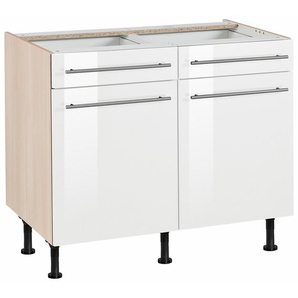 OPTIFIT Unterschrank Bern 100 cm breit, mit 2 Türen, 2 Schubkästen, höhenverstellbare Füße