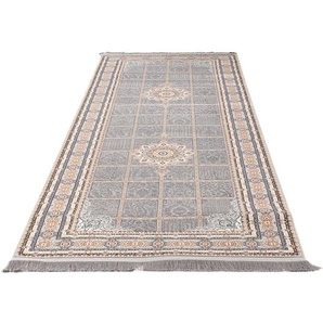 Orientteppich MORGENLAND Eastern Elegance - Orientalischer Webteppich Teppiche Gr. B/L: 100 cm x 400 cm, 0,8 mm, 1 St., silberfarben Orientalische Muster OrientOptik