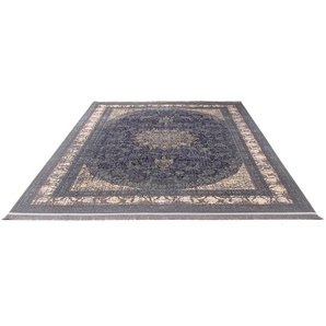 Orientteppich MORGENLAND Golden Glam - Orientalischer Webteppich Teppiche Gr. B/L: 150 cm x 225 cm, 0,8 mm, 1 St., blau (dunkelblau) Orientalische Muster OrientOptik