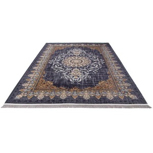 Orientteppich MORGENLAND Saffron Sensations - Orientalischer Webteppich Teppiche Gr. B: 250cm, L: 350cm, blau (dunkelblau) OrientOptik