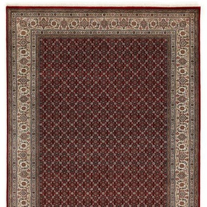 Orientteppich OCI DIE TEPPICHMARKE Cavari Herati Gr. 2, rot, B:90cm H:4mm L:160cm, Seide, Wolle, Teppiche, Fransenteppich, handgeknüpft, mit Fransen, Wohnzimmer, Schlafzimmer