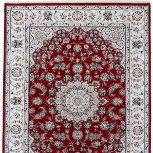 Orientteppich WOVEN ARTS Orientteppich Nain Teppiche Gr. B: 140 cm 1 St., 15 mm, L: 200 cm, rot handgeknüpft, Wohnzimmer, reine Wolle