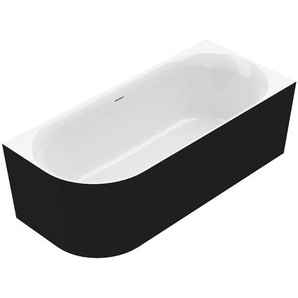 Ottofond Badewanne Mince Corner links schwarz/weiß 180 x 80 cm