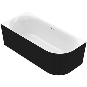 Ottofond Badewanne Mince Corner rechts schwarz/weiß 180 x 80 cm