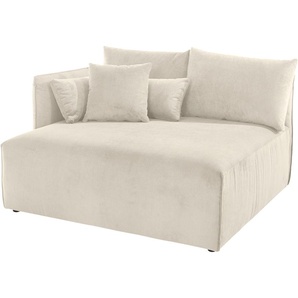 Ottomane ANDAS Nöre Sofas Gr. B/H/T: 138cm x 86cm x 128cm, Samtcord, Ottomane links, beige kurzes Lounge-Modul - zum Zusammenstellen, Breite 138 cm, Tiefe 128 cm