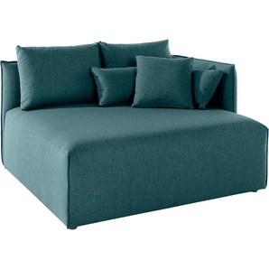 Ottomane ANDAS Nöre Sofas Gr. B/H/T: 138cm x 86cm x 128cm, Struktur fein, Ottomane rechts, blau (petrol) kurzes Lounge-Modul - zum Zusammenstellen, Breite 138 cm, Tiefe 128 cm