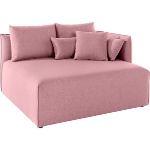 Ottomane ANDAS Nöre Sofas Gr. B/H/T: 138cm x 86cm x 128cm, Struktur fein, Ottomane rechts, rosa (rosé) kurzes Lounge-Modul - zum Zusammenstellen, Breite 138 cm, Tiefe 128 cm