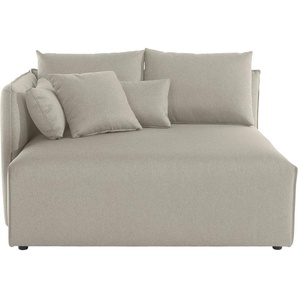 Ottomane ANDAS Nöre Sofas Gr. B/H/T: 138cm x 86cm x 128cm, Webstoff, Ottomane links, beige kurzes Lounge-Modul - zum Zusammenstellen, Breite 138 cm, Tiefe 128 cm