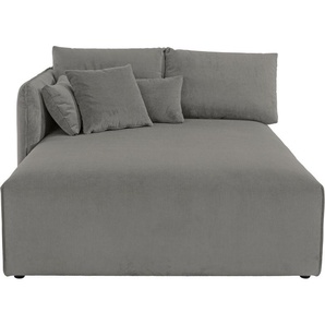 Ottomane ANDAS Nöre Sofas Gr. B/H/T: 138cm x 86cm x 168cm, Samtcord, Ottomane links, grau Lounge-Modul - zum eigenen Zusammenstellen, Breite 138cm, Tiefe 168cm