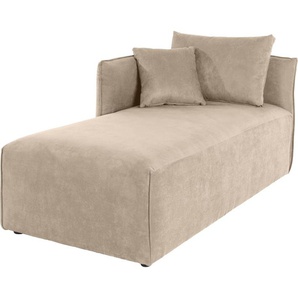 Ottomane ANDAS Nöre Sofas Gr. B/H/T: 90cm x 74cm x 172cm, Luxus-Microfaser Lederoptik, Ottomane links, beige Modul - zum Zusammenstellen; in vielen Bezugsqualitäten und Farben