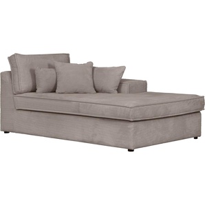 Ottomane RAUM.ID Enid Sofas Gr. B/H: 130cm x 75cm, Cord, Ottomane rechts, grau (taupe) einzeln stellbar oder als Teil eines Modulsofas, fester Sitzkomfort