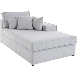 Ottomane RAUM.ID Florid Sofas Gr. B/H/T: 100cm x 75cm x 162cm, Struktur, Ottomane rechts, grau (hellgrau) einzeln stellbar oder als Teil eines Modulsofas, auch in Cord