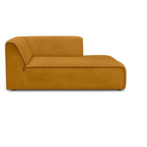 Ottomane RAUM.ID Merid Sofas Gr. B/H/T: 100cm x 70cm x 162cm, Samtcord, Ottomane rechts, gelb (curry) als Modul oder separat verwendbar, für individuelle Zusammenstellung