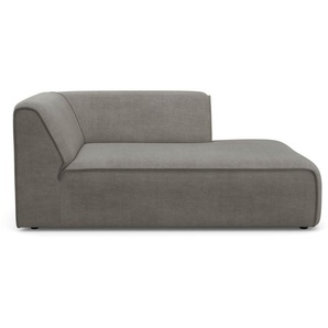 Ottomane RAUM.ID Merid Sofas Gr. B/H/T: 100cm x 70cm x 162cm, Samtcord, Ottomane rechts, grau als Modul oder separat verwendbar, für individuelle Zusammenstellung