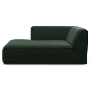 Ottomane RAUM.ID Merid Sofas Gr. B/H/T: 100cm x 70cm x 162cm, Samtoptik, Ottomane links, grün (dunkelgrün) als Modul oder separat verwendbar, für individuelle Zusammenstellung