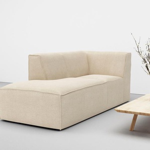 Ottomane RAUM.ID Norvid Sofas Gr. B/H/T: 93cm x 75cm x 213cm, Struktur weich, mit Kaltschaum-Armlehne links, beige (natural) modular, wahlweise mit Kaltschaum, Komfortschaum oder Taschenfederkern