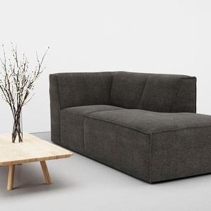 Ottomane RAUM.ID Norvid Sofas Gr. B/H/T: 93cm x 75cm x 213cm, Struktur weich, mit Kaltschaum-Armlehne rechts, grau (schwarz gray) modular, wahlweise mit Kaltschaum, Komfortschaum oder Taschenfederkern