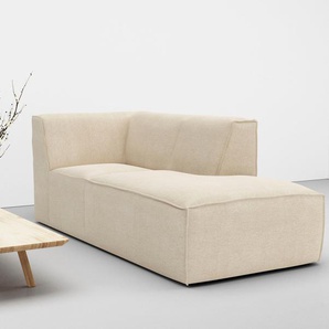 Ottomane RAUM.ID Norvid Sofas Gr. B/H/T: 93cm x 75cm x 213cm, Struktur weich, mit Komfortschaum-Armlehne rechts, beige (natural) modular, wahlweise mit Kaltschaum, Komfortschaum oder Taschenfederkern