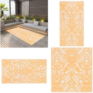 Outdoor-Teppich Orange und Weiß 160x230 cm pp - Outdoor-Teppich - Outdoor-Teppiche - Home & Living - Orange