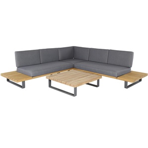 Outflexx Ecklounge Aluminium/Akazie teakoptik/anthrazit