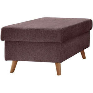 P & B Hocker, Bordeaux, Textil, Buche, massiv, Struktur, rechteckig, 61x43x61 cm, Made in EU, Wohnzimmer, Hocker, Sitzhocker