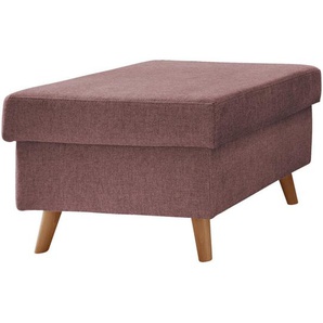 P & B Hocker, Rosa, Textil, Buche, massiv, Struktur, rechteckig, 61x43x61 cm, Made in EU, Wohnzimmer, Hocker, Sitzhocker