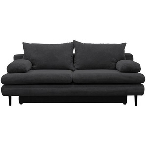 P & B Schlafsofa, Dunkelgrau, Textil, 2-Sitzer, Füllung: Schaumstoff, 202x85x99 cm, Kinder- & Jugendzimmer, Jugendmöbel, Jugendsofas