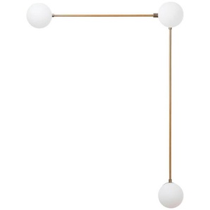 P & B Wandleuchte, Weiß, Gold, Metall, Glas, Metalloptik,Metalloptik, rund,rund, 78x60x16 cm, einfach zu transportieren, mit Behang, Lampen & Leuchten, Innenbeleuchtung, Spots & Strahler, Wandstrahler