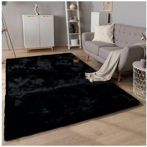 Paco Home Hochflor-Teppich Rabbit Deluxe 860, rechteckig, Höhe: 39 mm, Kunstfell, Uni-Farben, sehr weicher Flor, Wohnzimmer, Schlafzimmer