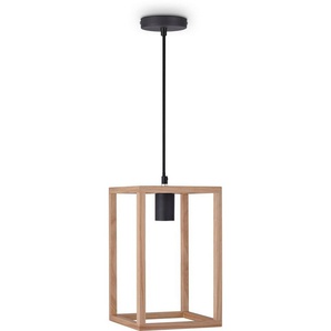 Paco Home Pendelleuchte BJÖRN, ohne Leuchtmittel, LED Pendellampe Wohnzimmer Esszimmer Modern Holz Einflammig E27