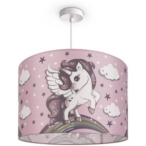 Paco Home Pendelleuchte Cosmo 213, ohne Leuchtmittel, Kinderlampe Deckenlampe LED Kinderzimmer Lampe Mit Einhorn, E27