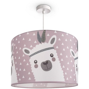 Paco Home Pendelleuchte Ela 214, ohne Leuchtmittel, Kinderlampe Deckenlampe LED Kinderzimmer Lampe Lama-Motiv, E27