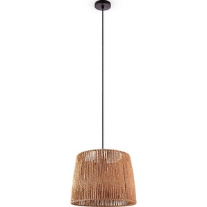 Paco Home Pendelleuchte Hugo Amadeo, ohne Leuchtmittel, Wohnzimmer Esszimmer Rattan Optik Boho Lampenschirm Papier