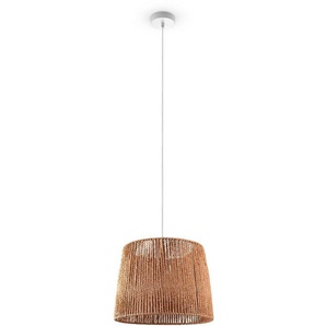 Paco Home Pendelleuchte Hugo Amadeo, ohne Leuchtmittel, Wohnzimmer Esszimmer Rattan Optik Boho Lampenschirm Papier